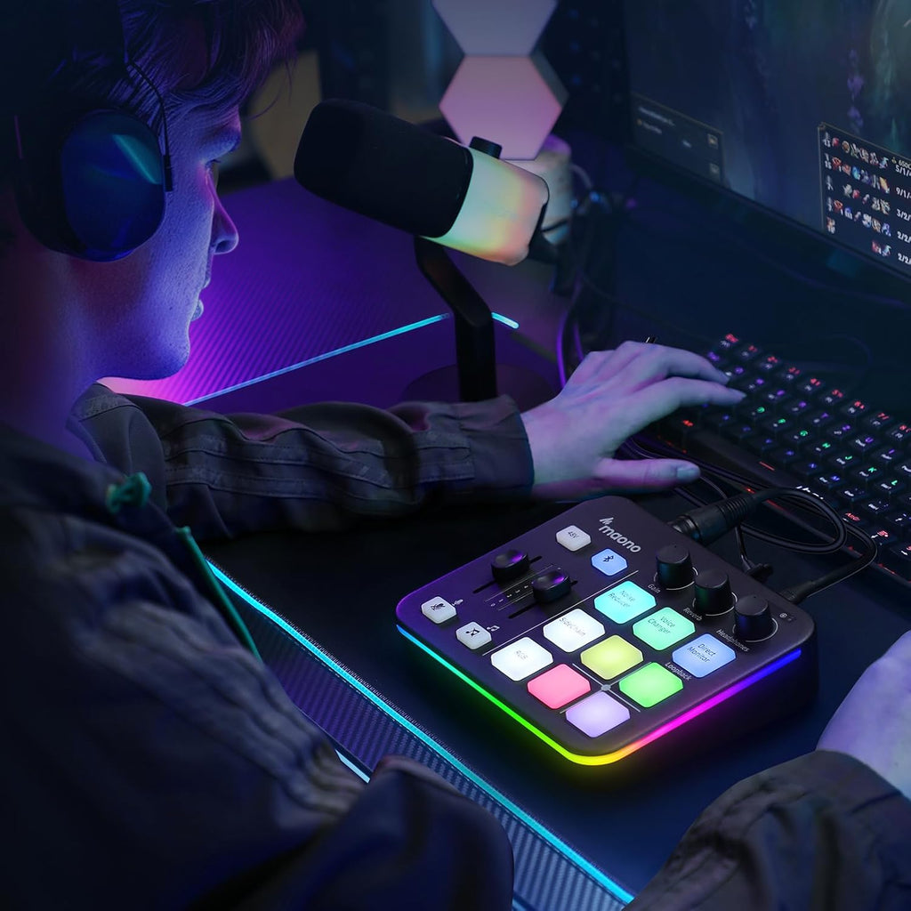 Black Maono G1 Neo Gaming Mixer Sound Card Audio