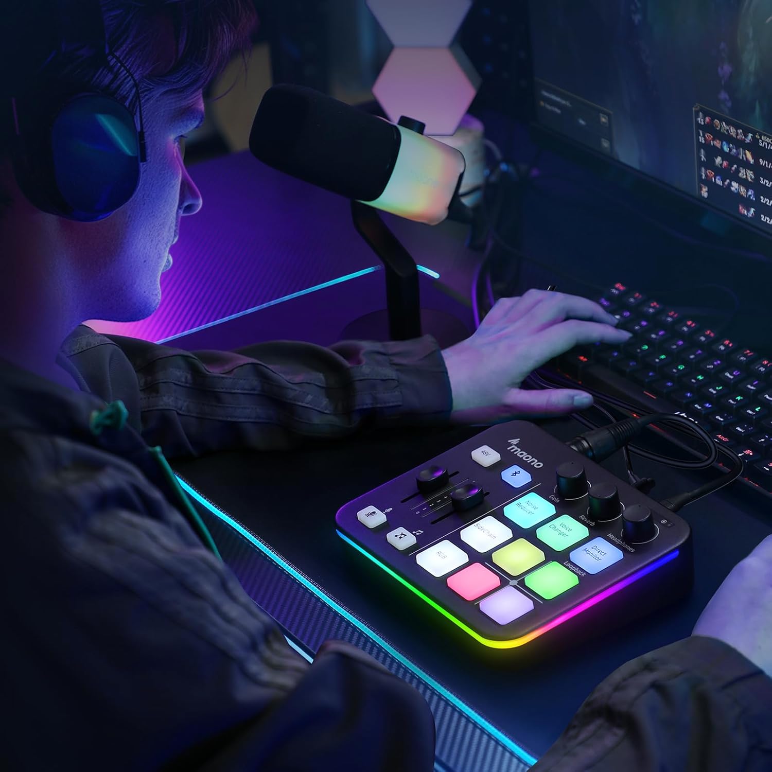 Black Maono G1 Neo Gaming Mixer Sound Card Audio
