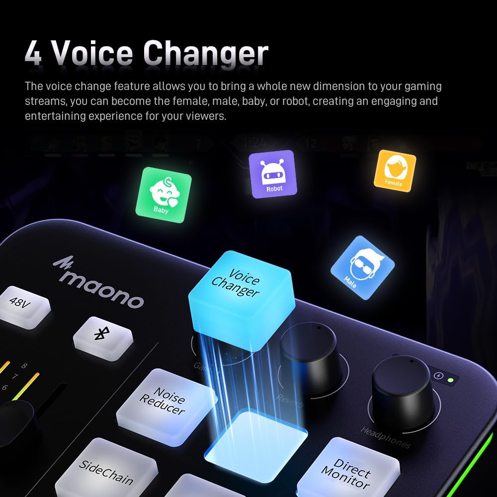 Black Maono G1 Neo Gaming Mixer Sound Card Audio