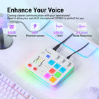 White Maono G1 Neo Gaming Mixer Sound Card Audio